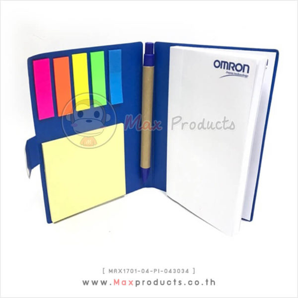 Post It + ปากกา (Omron) สีน้ำเงิน ขนาด 10.5 x 14.3 cm รหัส MAX1701-04-PI-043034 ภาพที่ 1