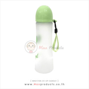 กระบอกน้ำพลาสติกขุ่น+สายคล้อง สีขาว ขนาด 6.5 x 21 cm รหัส MAX1705-01-CP-048041