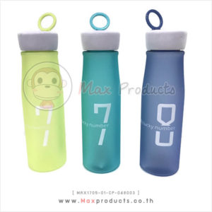 กระบอกน้ำพลาสติก+หูหิ้ว (778) สีเขียว , เขียวอมฟ้า , ม่วง ขนาด 6 x 21.5 cm ความจุ 530 ml รหัส MAX1705-01-CP-048003