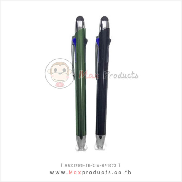 ปากกาแฟชั่น+3 in1+หัวทัชสกรีน สีดำ , เขียว MAX1705-SB-216-091072