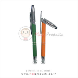 ปากกาแฟชั่น+หัวทัชสกรีน+พับได้ สีเขียว , ส้ม MAX1705-SB-216-091001