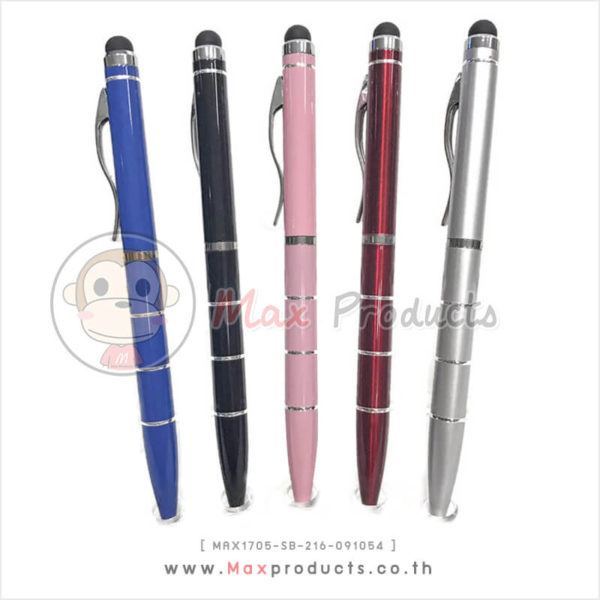 ปากกาแฟชั่น+หัวทัชสกรีน+วางโทรศัพท์+ลายเงิน สีแดง , ฟ้า , ชมพู , เงิน , ดำ MAX1705-SB-216-091054