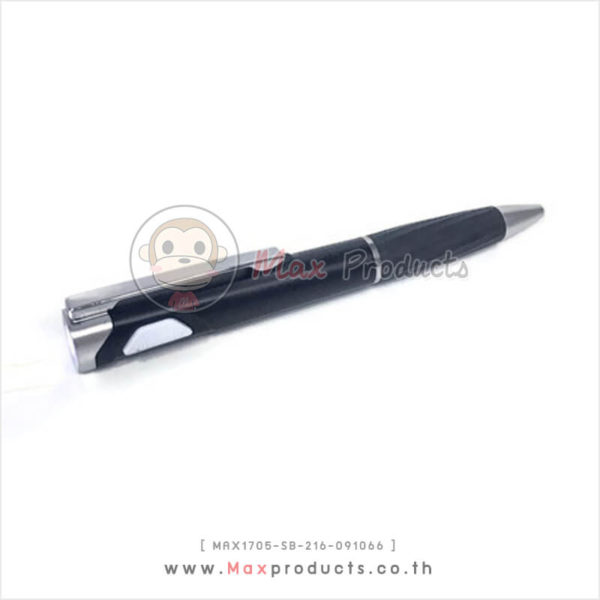ปากกาแฟชั่น+ไฟฉายหัวปากกา สีดำ MAX1705-SB-216-091066