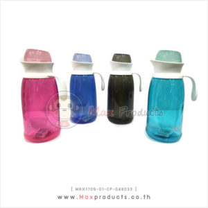 เหยือกน้ำพลาสติกใส สีชมพู , ฟ้า , ดำ , เขียวมิ้นท์ ขนาด 8.5 x 20 ความจุ 680 ml รหัส MAX1705-01-CP-048033
