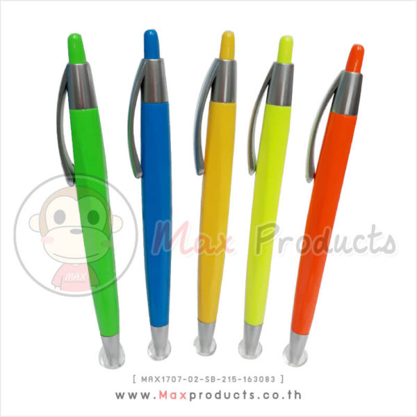 ปากกาลูลื่น พรีเมี่ยม ทรงเหลี่ยมเหมือนดินสอ MAX1707-02-SB-215-163083
