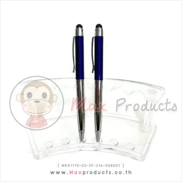 ปากกาแฟชั่น คลิปเงิน หัวทัชสกรีน สีน้ำเงิน MAX1710-02-SF-216-008007