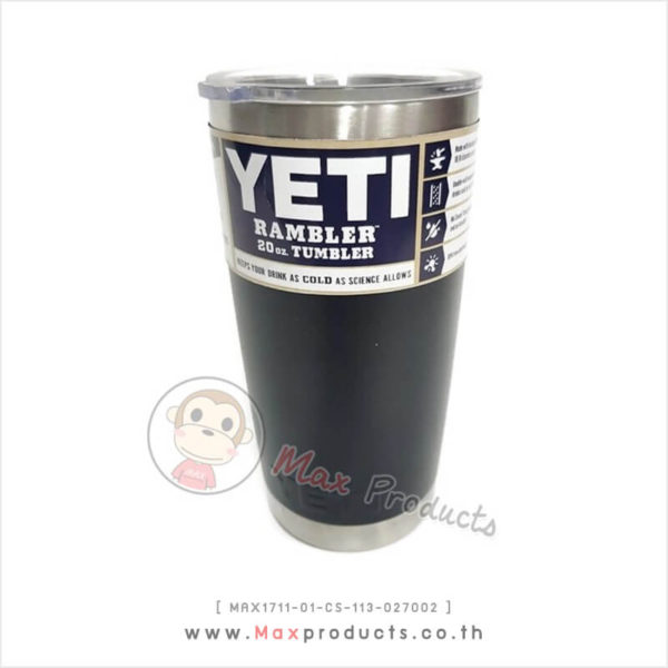 แก้วเยติ พรีเมี่ยม (YETI RAMBLER) SIZE เล็ก สีดำ MAX1711-01-CS-113-027002