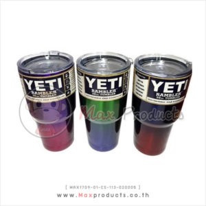 แก้วเยติ พรีเมี่ยม (YETI RAMBLER) สีม่วง-แดงเขียว-น้ำเงิน MAX1709-01-CS-113-020005