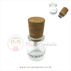 USB flash drive พรีเมี่ยม จุกไม้โอ๊ค + วดแก้ว