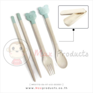 ชุดช้อน ส้อม ตะเกียบ พรีเมี่ยม ทำจากซังข้าวโพด (003001)