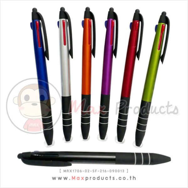 ปากกา พรีเมี่ยม 4 in 1 ปากกามึก 3 สี หัวปากกาทัชสกรีน (090013)