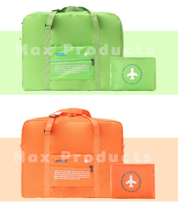กระเป๋าเดินทางพับได้ พรีเมี่ยม รุ่น 1 colour เสียบคันชักได้ ผ้ากันน้ำ image5
