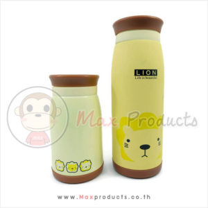 กระบอกน้ำสแตนเลสเก็บอุณหภูมิ พรีเมี่ยม Twine Friend ลายสิงโต