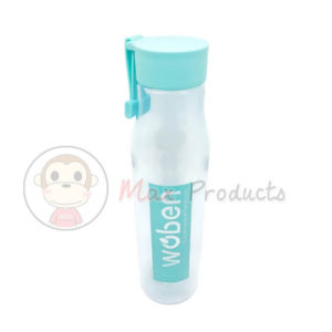กระบอกน้ำพลาสติกใส พรีเมี่ยม Woben ทรงขวด ฝาหมุน + หูหิ้วซิลิโคน 2
