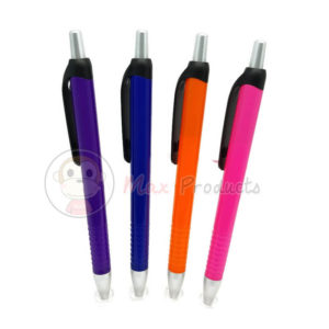 ปากกาลูกลื่น พรีเมี่ยม คลิปดำ ปลอกสี ลายคลื่นปลายด้าม