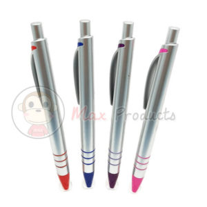 ปากกาลูกลื่น พรีเมี่ยม ปลอกเท คลิปโค้ง หัวกดสี