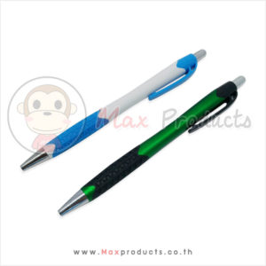 ปากกาลูกลื่น พรีเมี่ยม 03 ปลายปากกามียางหุ้ม หัวกดเงิน
