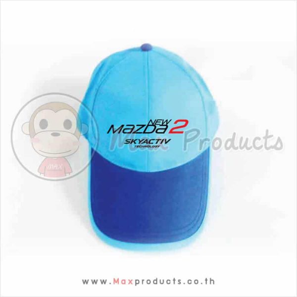 หมวกแก๊ป พรีเมี่ยม Mazda สีฟ้า - ดำ
