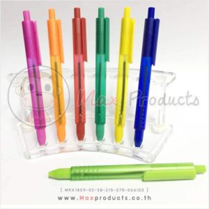 ปากกาลูกลื่น สีขุ่น คลิปเหลี่ยม (066IDO)