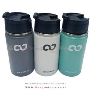 กระบอกน้ำสแตนเลส 500 ML ฝาปิดสีดำ ทรงเล็ก